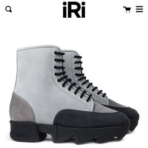 Iri; edgy, suede moto boots.
